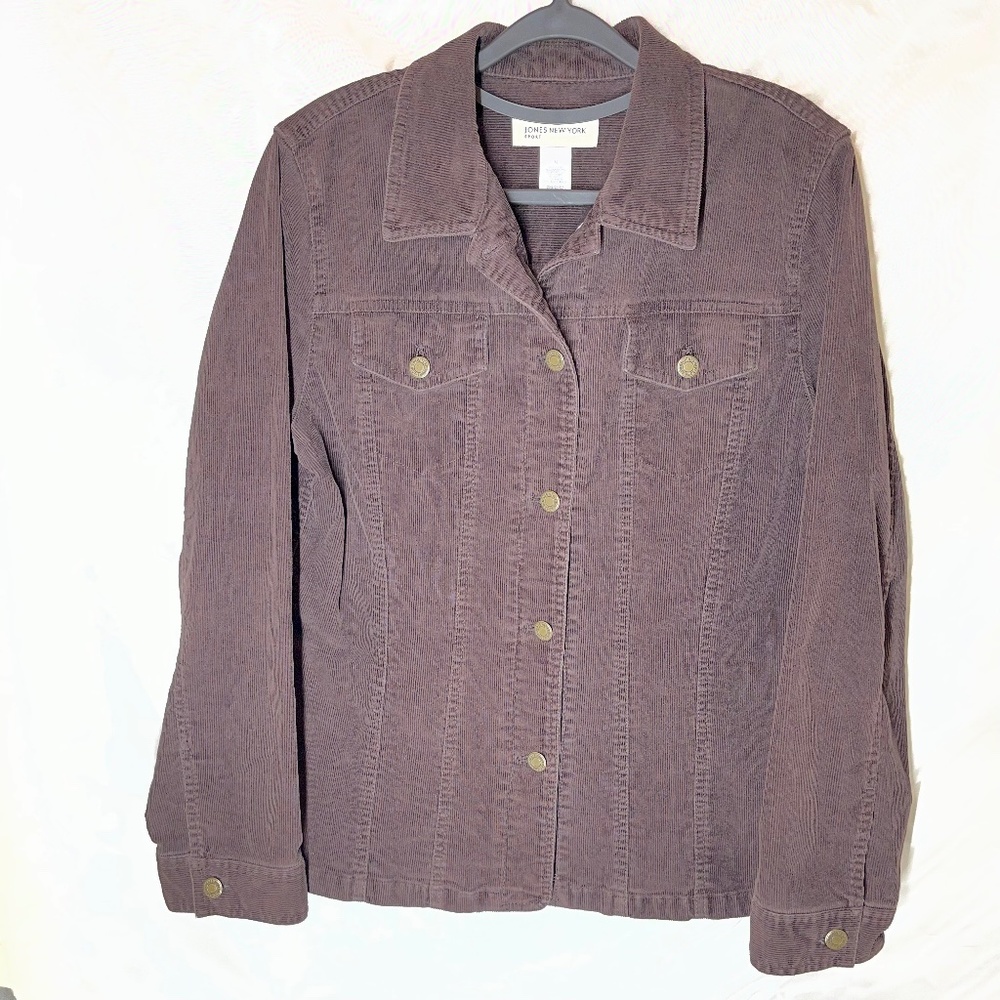 Jones New York Sport Chocolate Brown Corduroy Jacket M
